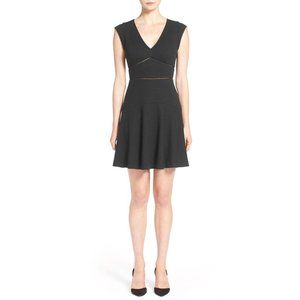 Rebecca Taylor Black Jacquard Fit-and-Flare Dress 8